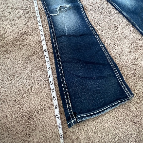 Silver Twisted Distressed Jeans Size 29 - Picture 7 of 10